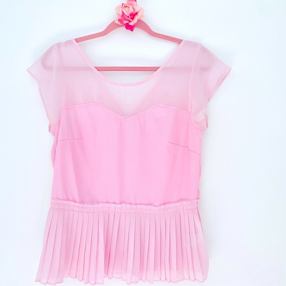 💕Pretty Pink Pleated Camisole Top SZ M